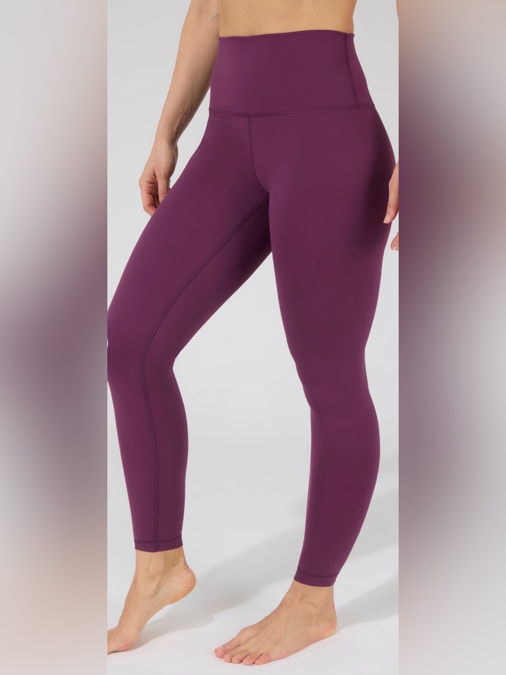 High Waisted 90 degree by reflex maroon ankle leggings size small yoga running